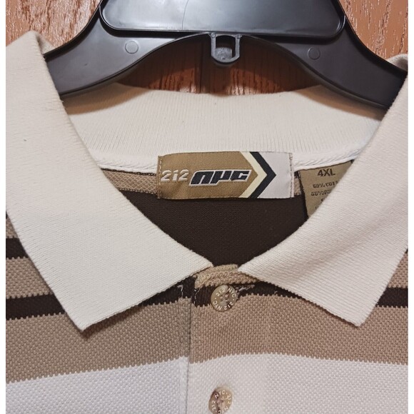 (3)-NYC (Polo Striped Shirts)-(Black/Gray)-(Brown/White)-(Green/Blue)-(4XL)-$40 - Picture 4 of 12